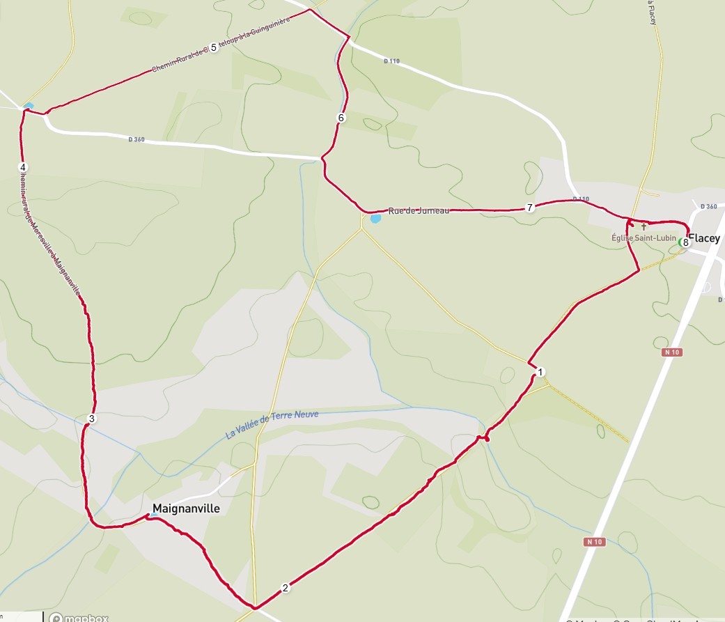 Parcours rando flacey